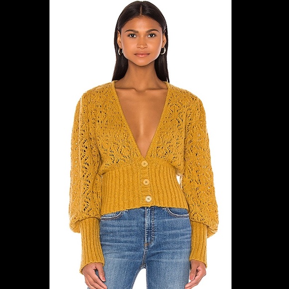 For Love And Lemons Sweaters - For love and Lemons mustard Francois sweater